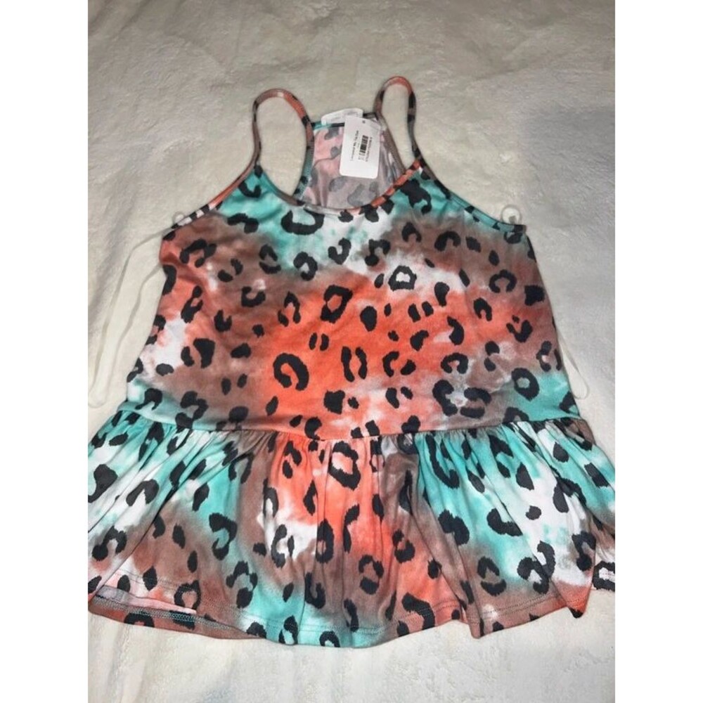 Cream & Sugar Leopard Print Peplum Tank